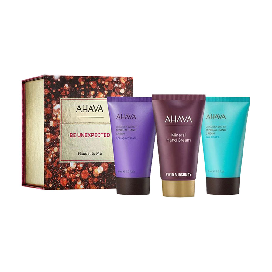 

Уцінка! Набір кремів для рук Ahava Be Unexpected Hand It To Me (Spring Blossom, 40 мл + Vivid Burgundy, 40 мл + Sea-Kissed, 40 мл)