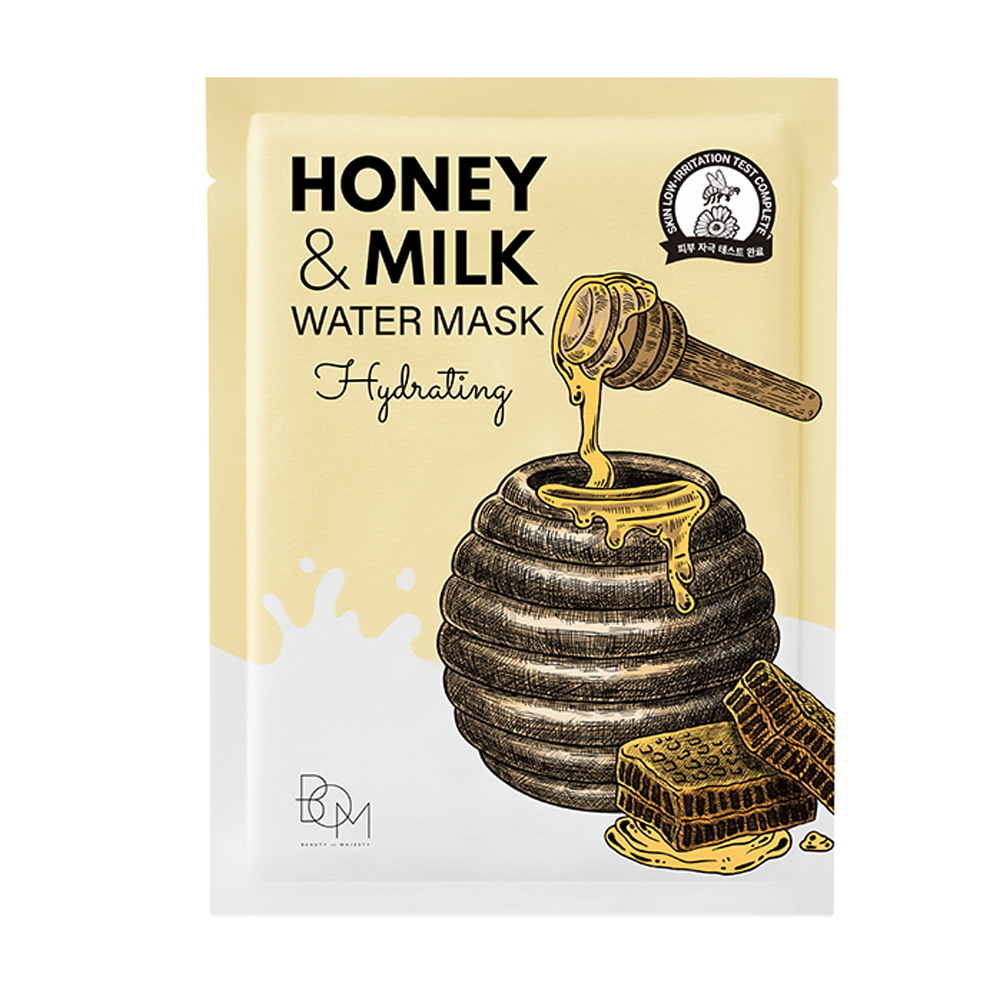 

Уцінка! Тканинна зволожувальна маска для обличчя Beauty of Majesty Honey & Milk Water Mask з медом та молоком, 25 мл