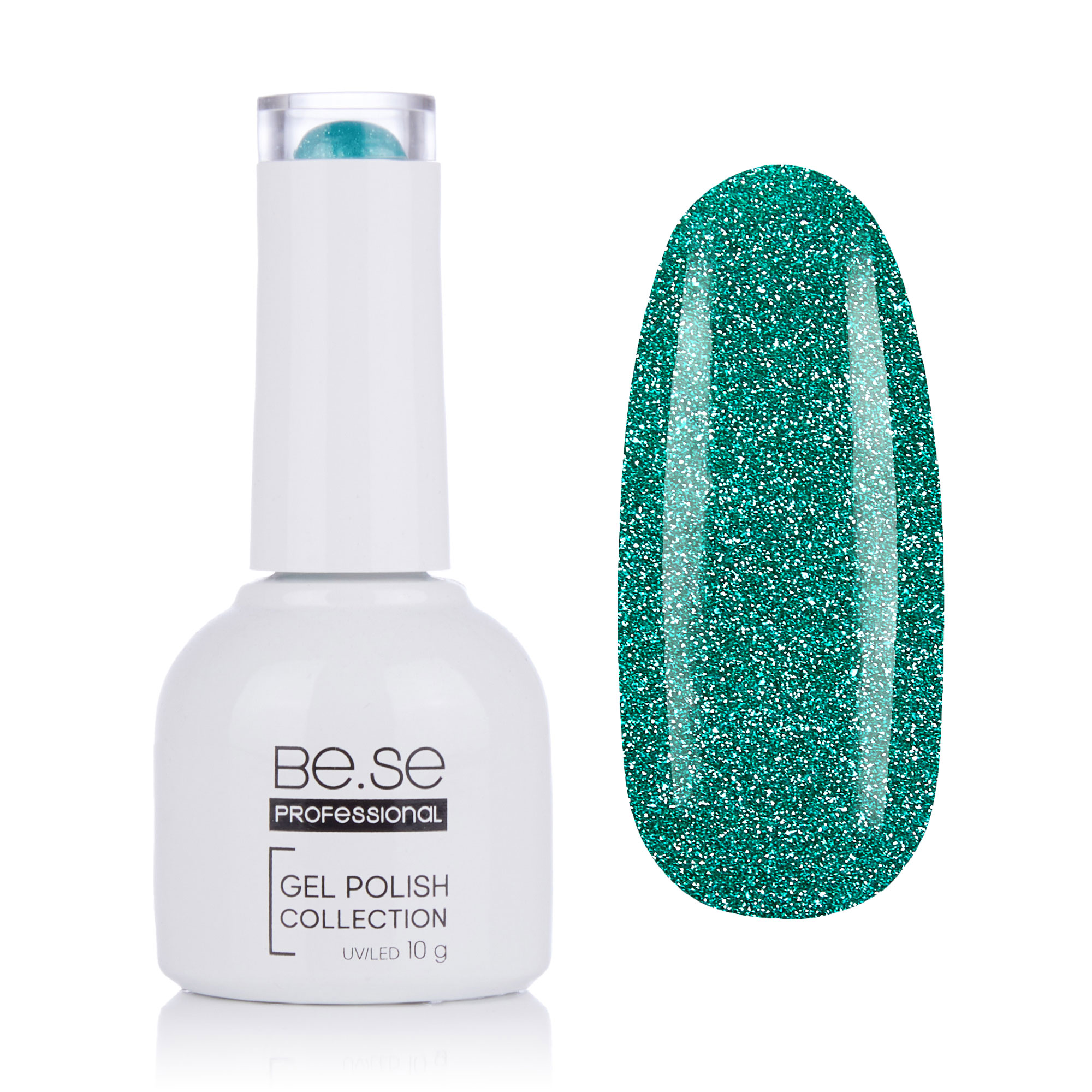 

Уцінка! Гель-лак для нігтів Be.Se Professional Gel Polish Collection Diamond 58 Світловідбивний, зелений, 10 г