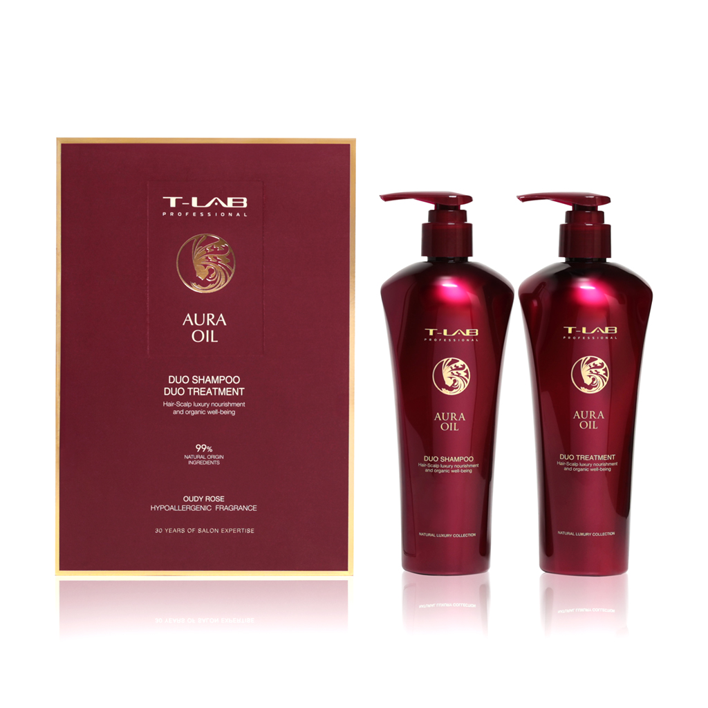 Уцінка! Подарунковий набір для волосся T-LAB Professional Aura Oil (шампунь, 300 мл + кондиціонер, 300 мл)