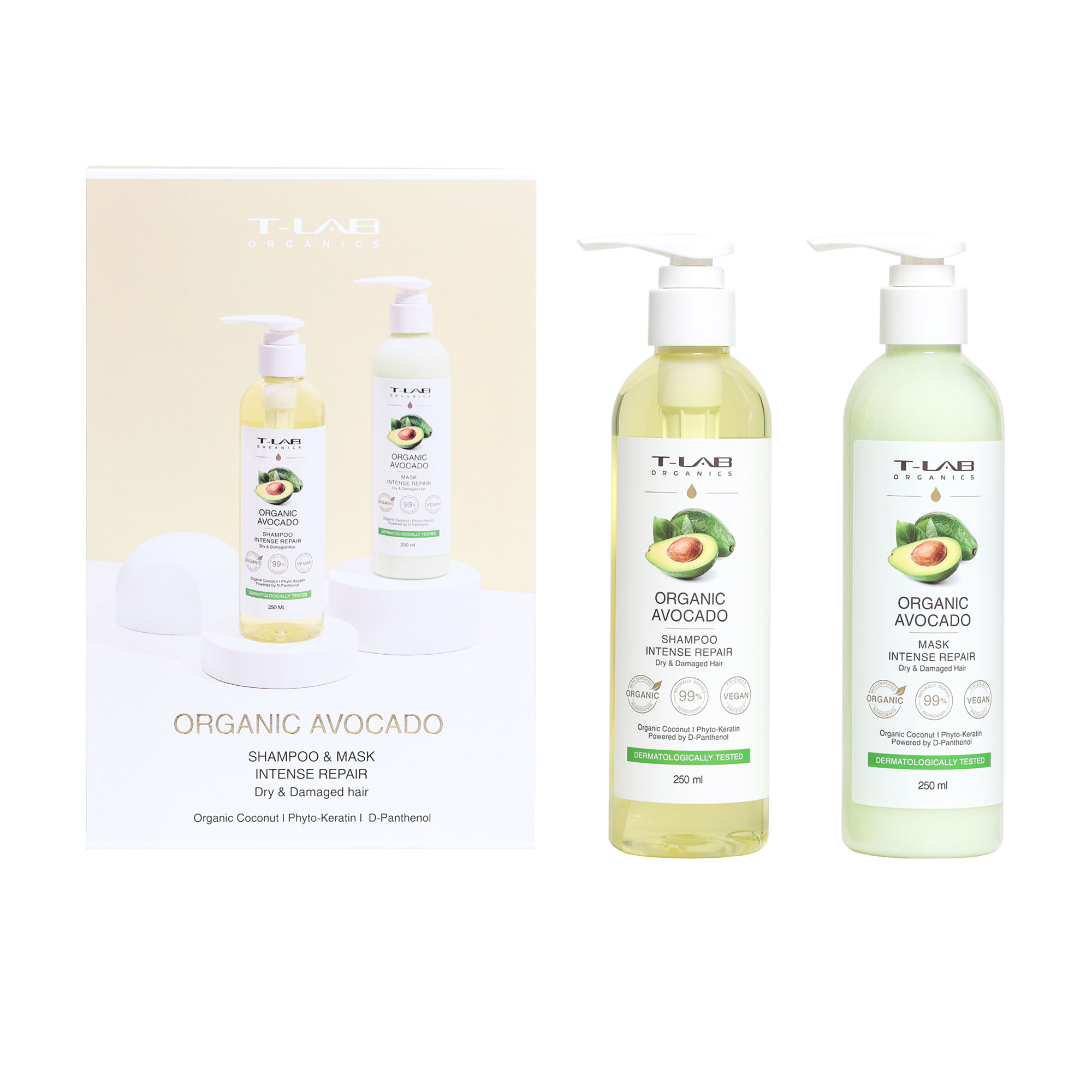 

Уцінка! Подарунковий набір для волосся T-LAB Professional Organics Organic Avocado (шампунь, 250 мл + маска, 250 мл)