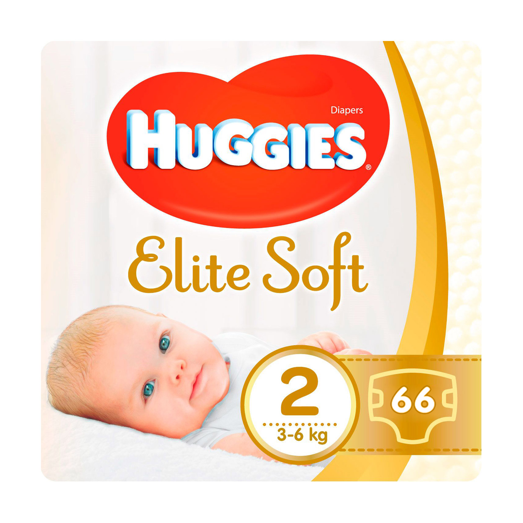 

Уцінка! Підгузки Huggies Elite Soft розмір 2 (3-6 кг), 66 шт