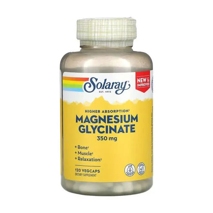 

Гліцинат магнію Solaray Magnesium Glycinate 350 мг, 120 вегетаріанських капсул