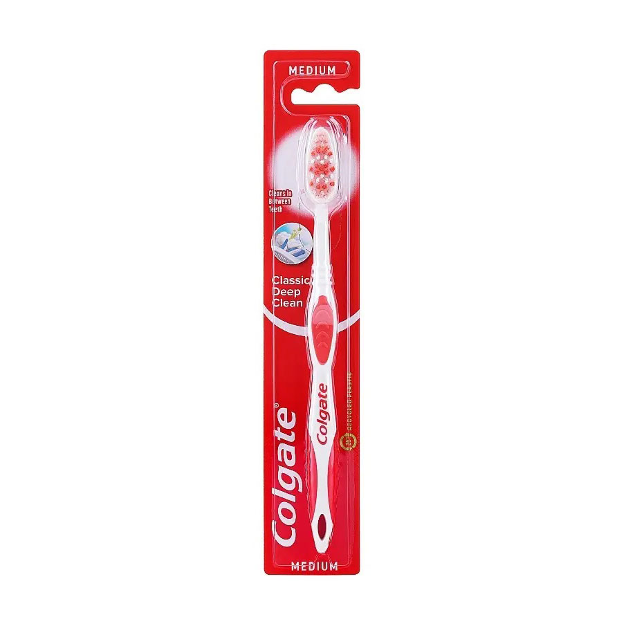 

Зубна щітка Colgate Класика здоров'я, середньої жорсткості, червона, 1 шт