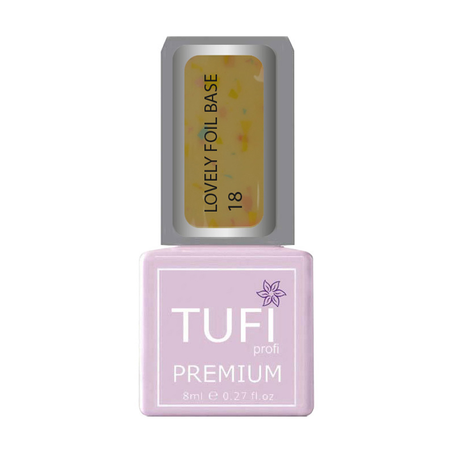 

Уцінка! База для гель-лаку Tufi Profi Premium Lovely Foil Base з фольгою, 18 Кульбаба, 8 мл
