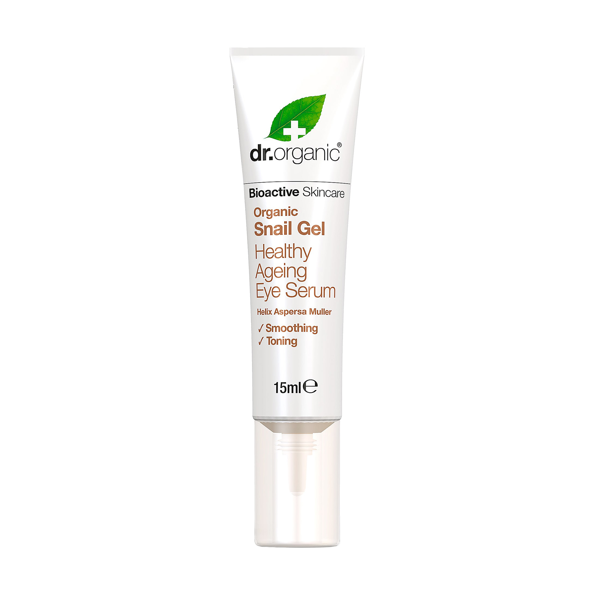 

Уцінка! Антивікова гелева сироватка для шкіри навколо очей Dr. Organic Bioactive Skincare Snail Gel Healthy Ageing Eye Serum з муцином равлика, 15 мл