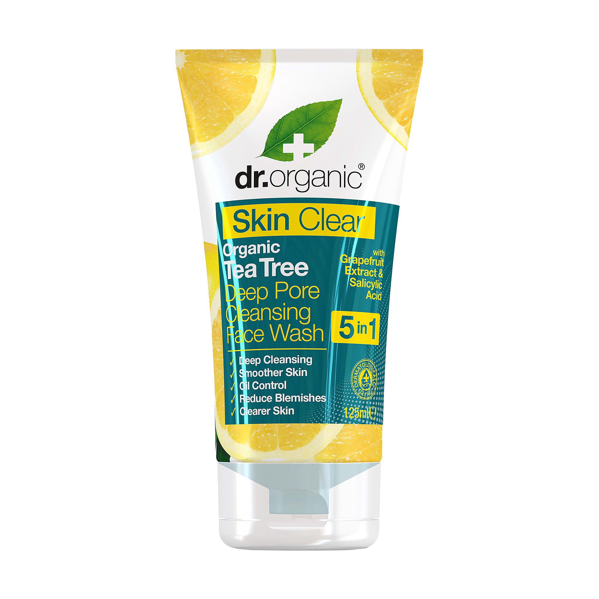 

Глибоко очищувальний гель для вмивання Dr. Organic Skin Clear Tea Tree Deep Pore Cleansing Face Wash 5 in 1, 125 мл