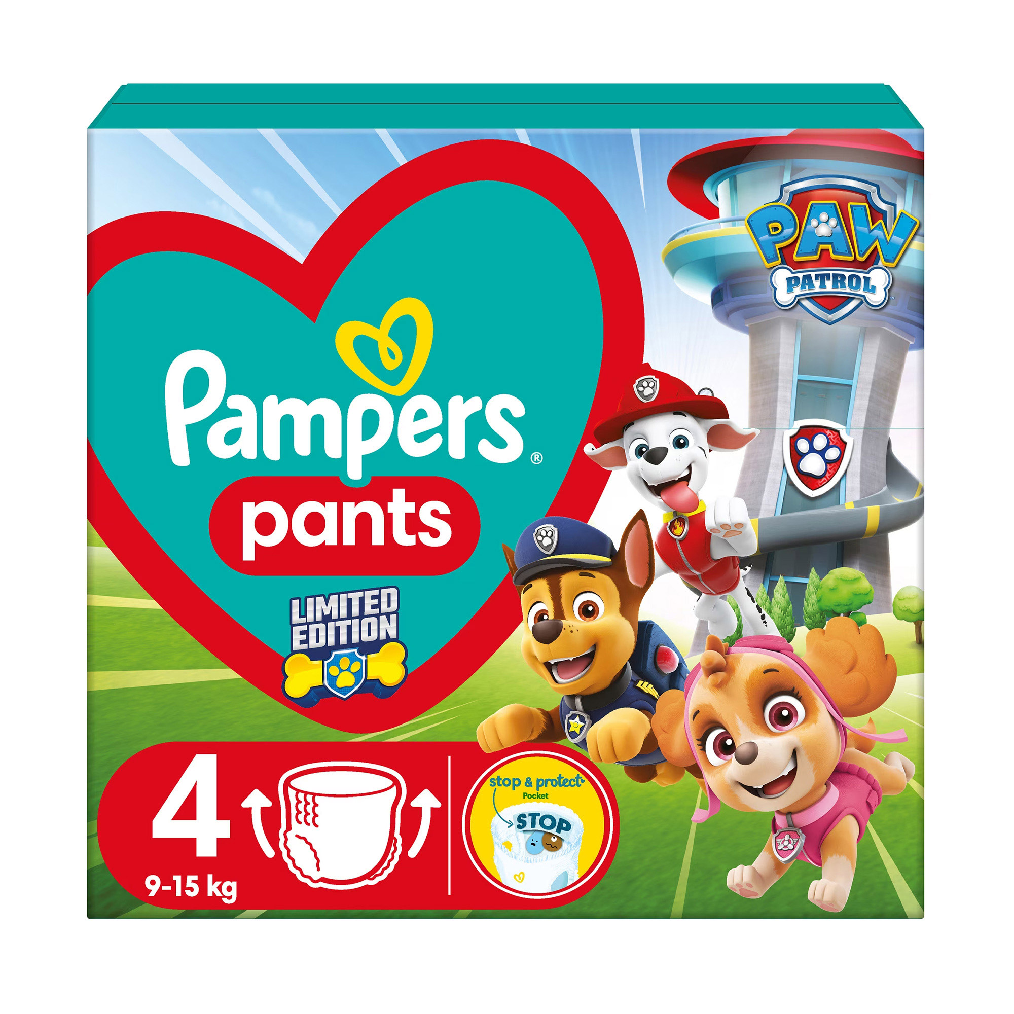 

Уцінка! Підгузки-трусики Pampers Pants Maxi Paw Patrol розмір 4 (9-15 кг), 36 шт