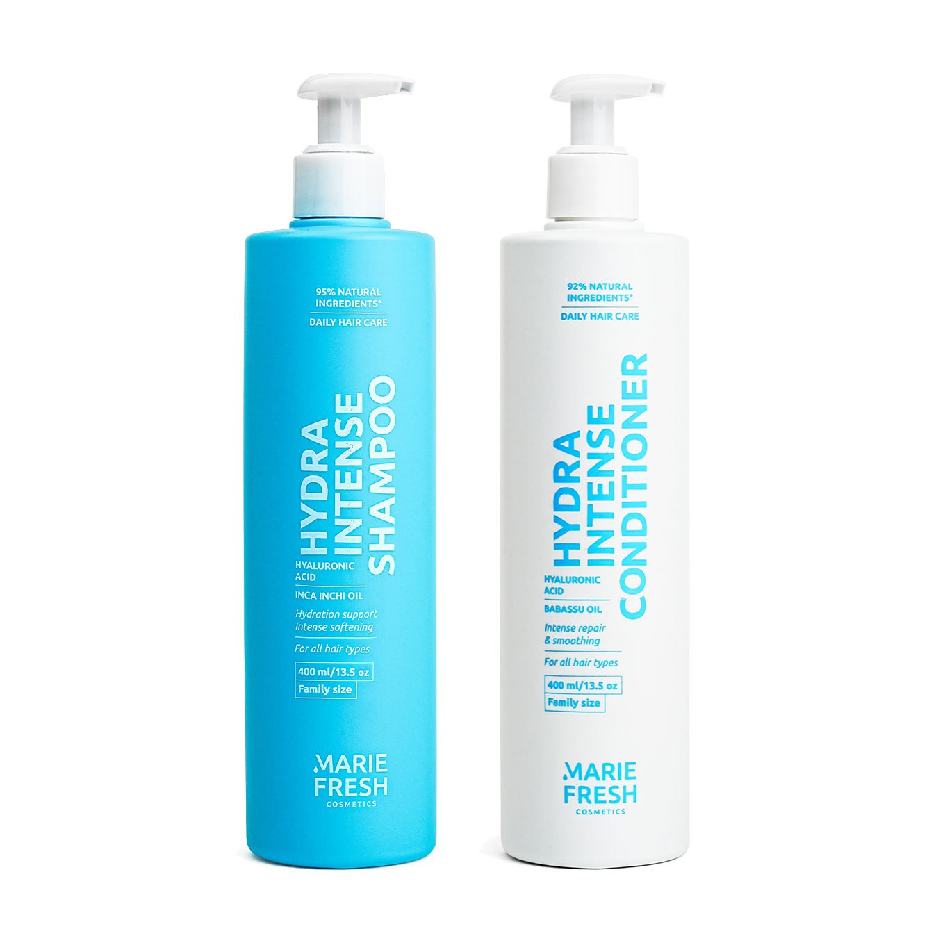 

Уцінка! Набір для волосся Marie Fresh Cosmetics Daily Hair Care Hydra Intense Set (шампунь, 400 мл + кондиціонер, 400 мл)