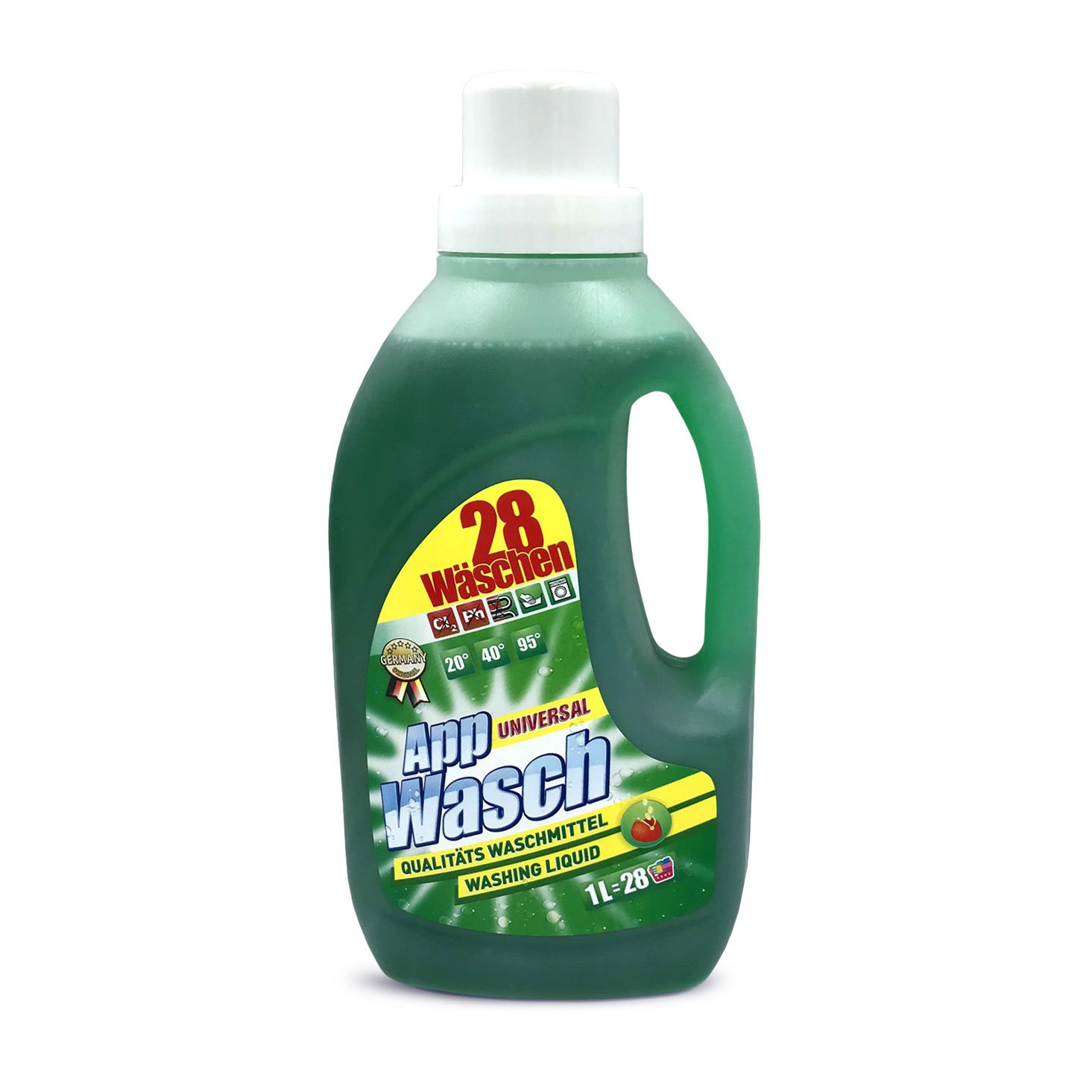 

Гель для прання AppWasch Universal Washing Liquid універсальний, 28 циклів прання, 1 л