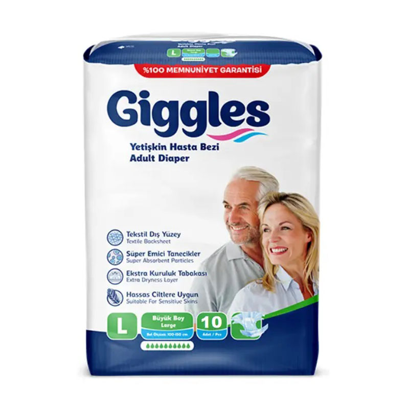 

Уцінка! Підгузники для дорослих Giggles розмір L (100-150 см), 10 шт