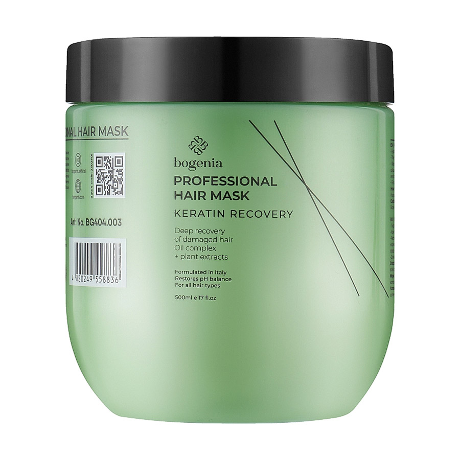 

Маска для волосся Bogenia Keratin Recovery Professional Hair Mask Кератинове відновлення, 500 мл