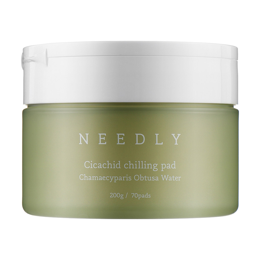 

Уцінка! Заспокійливі пади для обличчя Needly Cicachid Chilling Pad з центелою, 70 шт
