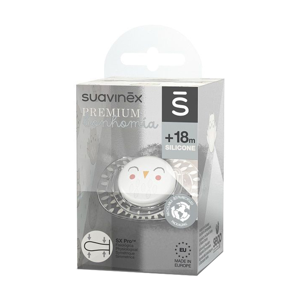 

Пустушка фізіологічна Suavinex Bonhomia біла, від 1.5 року (307817)