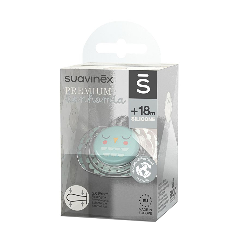 

Пустушка фізіологічна Suavinex Bonhomia зелена, від 1.5 року (307816)