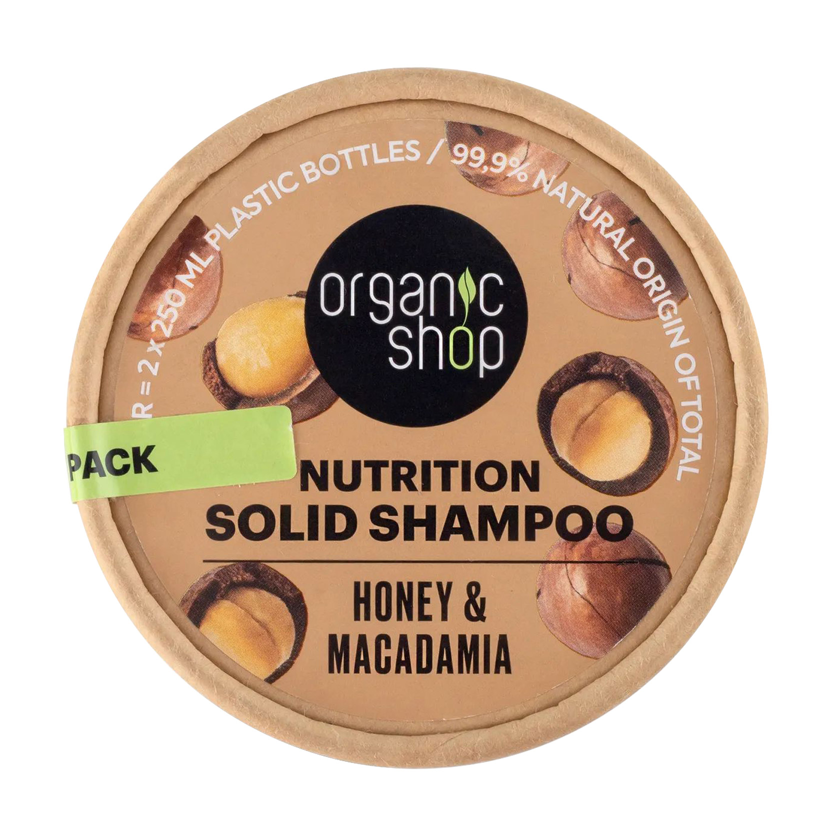 

Твердий шампунь для волосся Organic Shop Nutrition Solid Shampoo Honey & Macadamia, 60 г