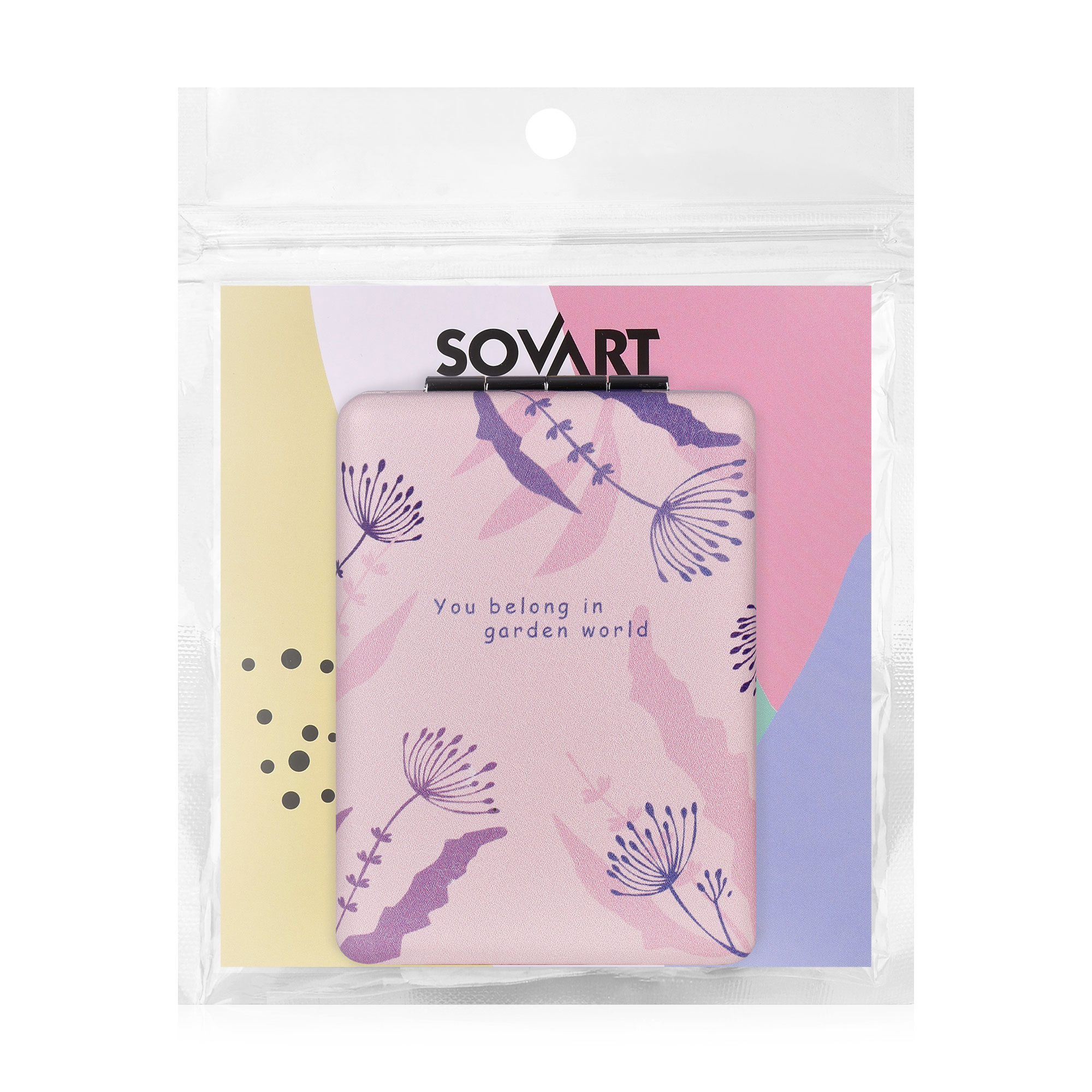 

Люстерко Sovart компактне, прямокутне, рожеве