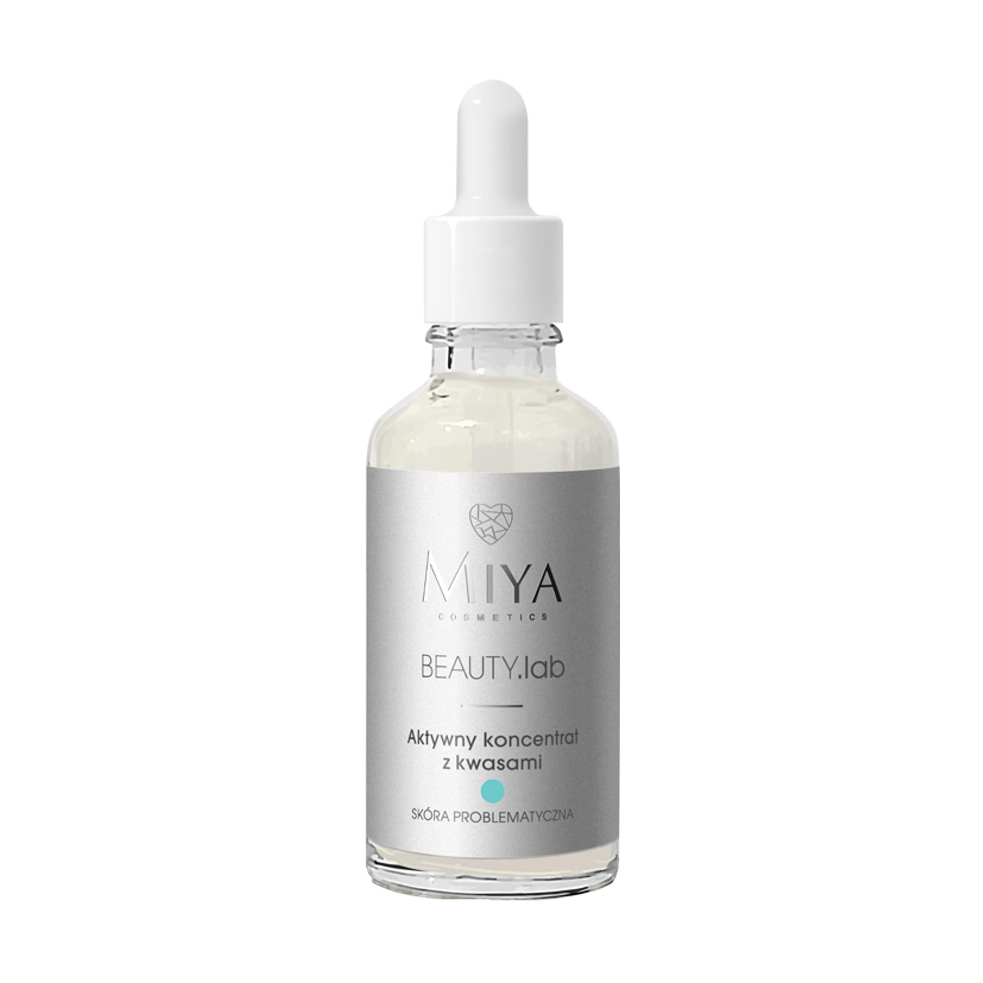 

Уцінка! Активний концентрат для обличчя Miya Cosmetics Beauty Lab Active Concentrate With Acids для проблемної та сухої шкіри, з кислотами, 50 мл
