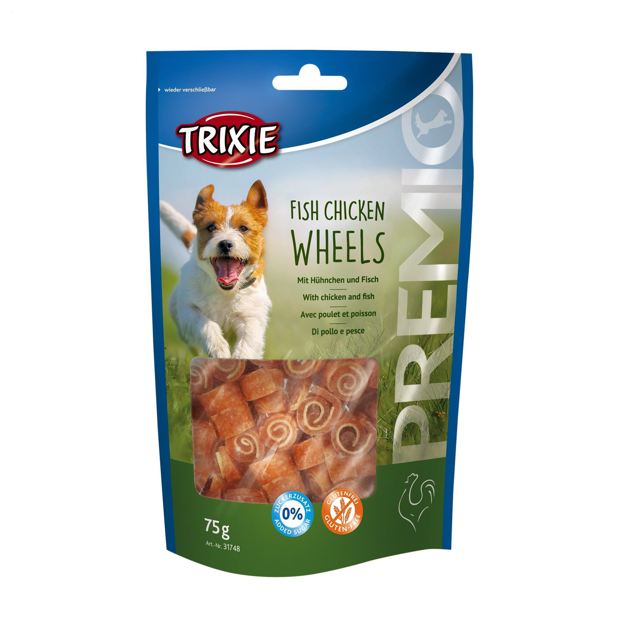 

Уцінка! Ласощі для собак Trixie Premio Fish Chicken Wheels з рибою та куркою, 75 г