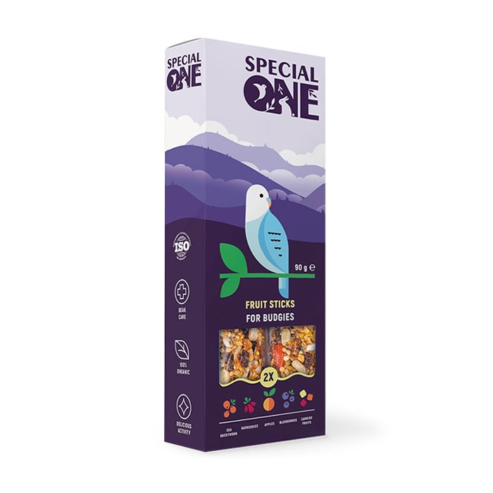 

Ласощі для хвилястих папуг Special One Фруктові палички, 90 г