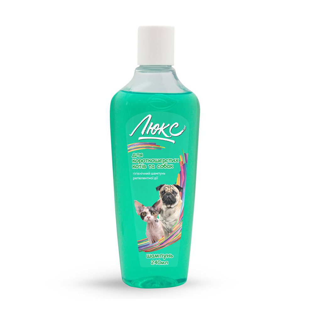 

Гігієнічний репелентний шампунь для короткошерстих кішок та собак ProVET Люкс, 240 мл