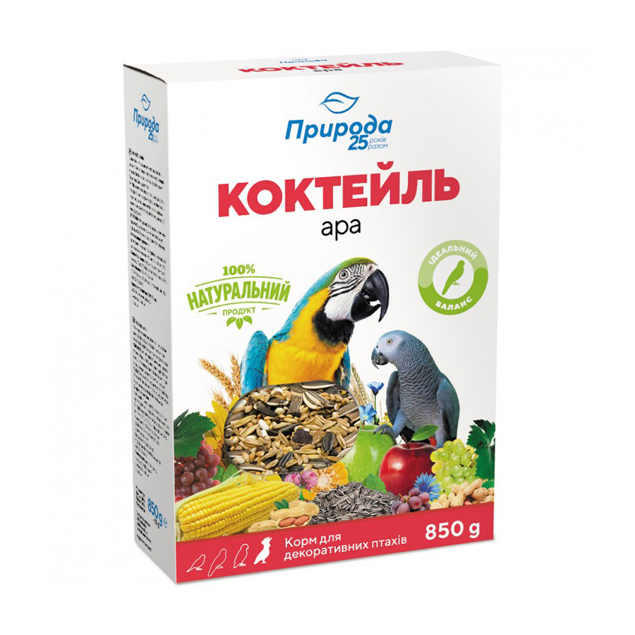 

Корм для великих папуг Природа Коктейль Ара, 850 г