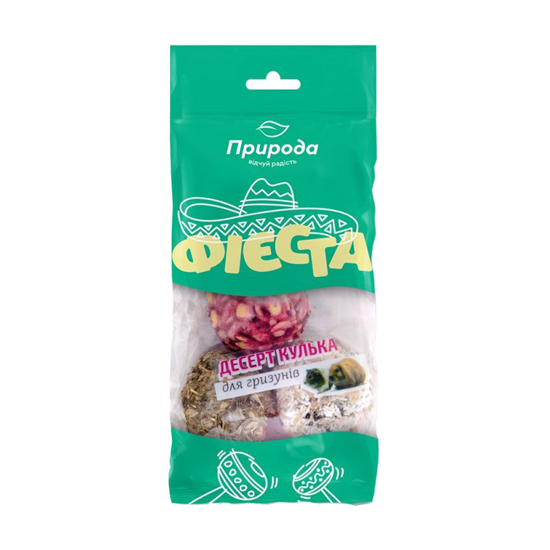 

Уцінка! Ласощі для гризунів Природа Фієста Десерт кулька, 70 г