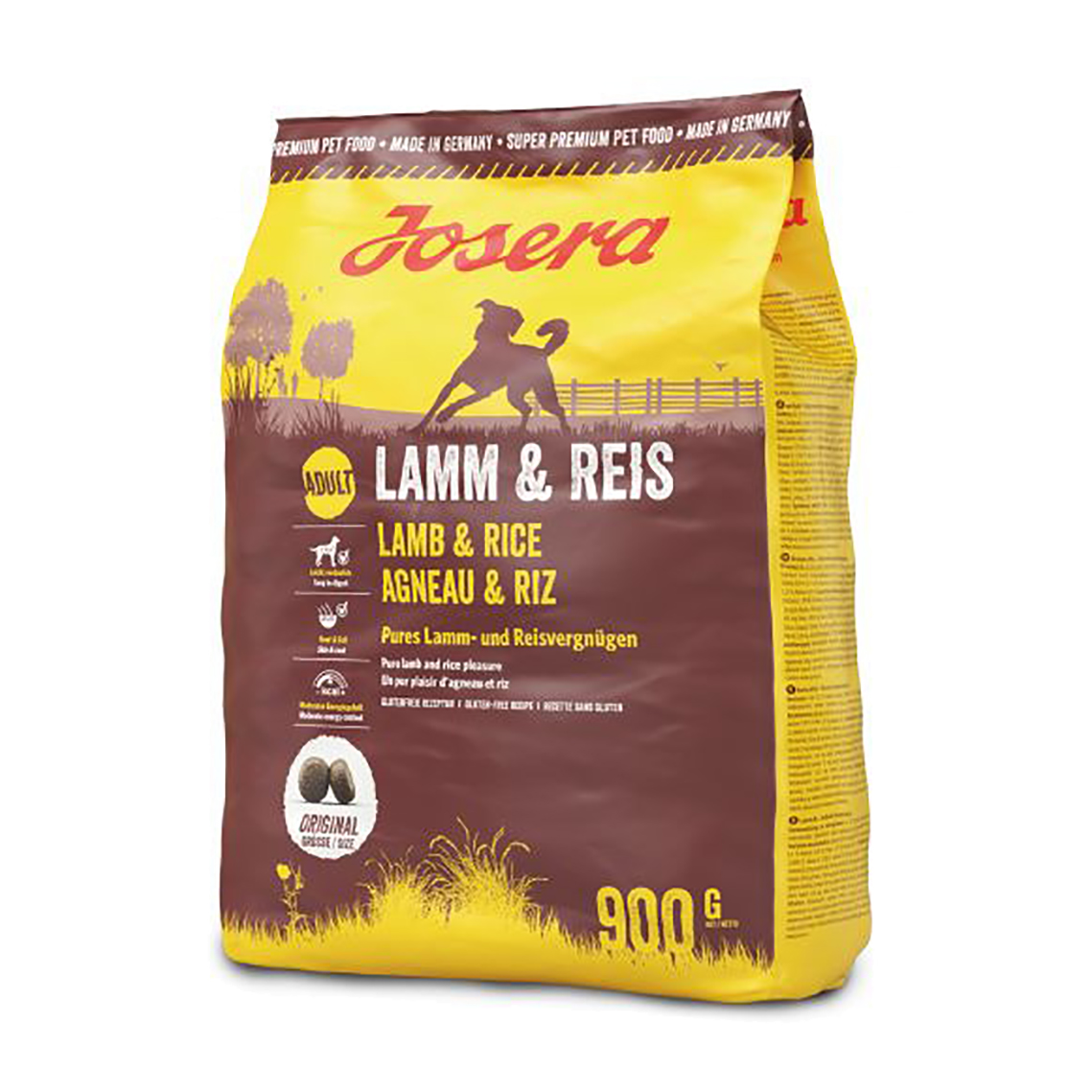 

Сухий корм для дорослих собак Josera Lamm & Reis Ягня та Рис, 900 г