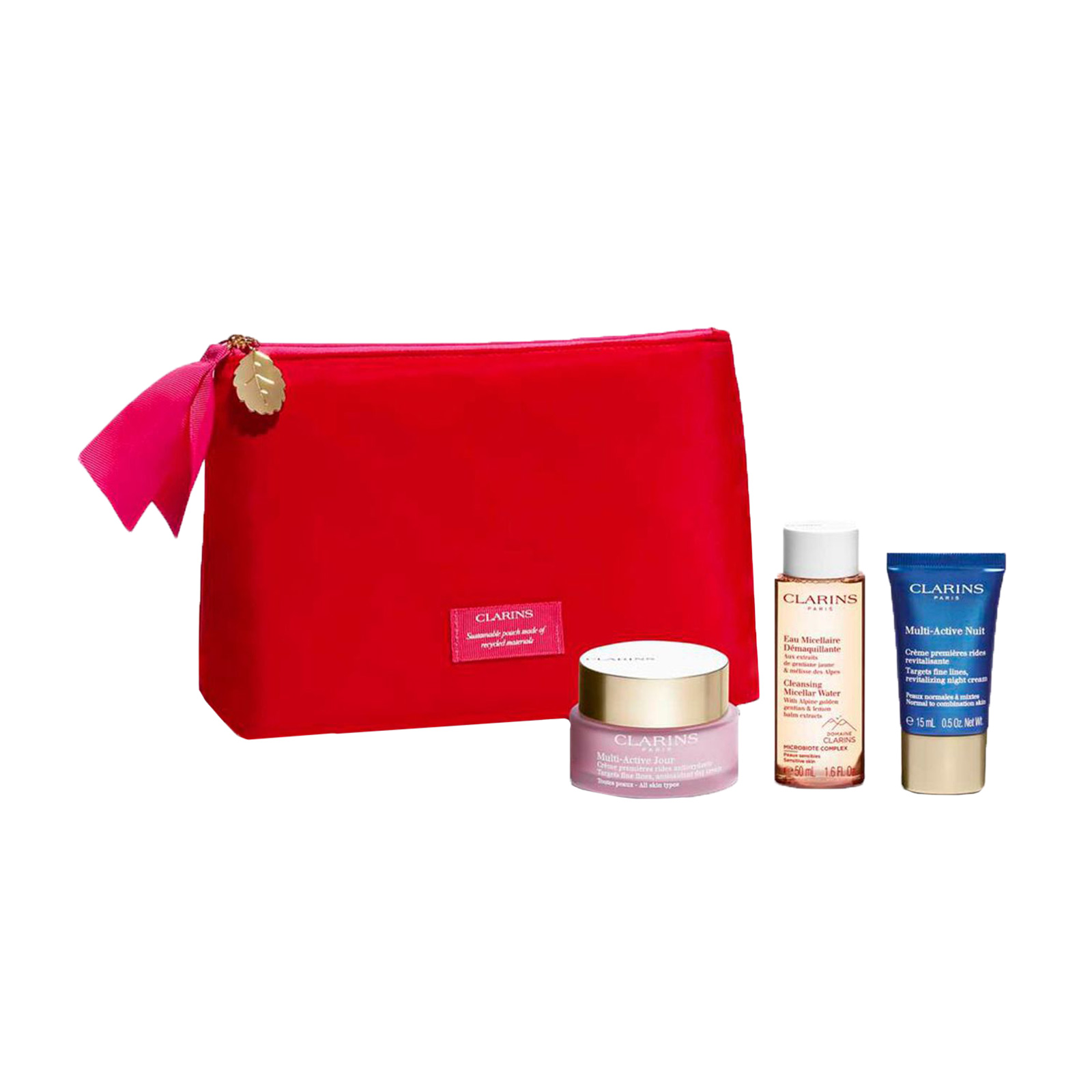 

Уцінка! Набір для обличчя Clarins Multi-Active (денний крем, 50 мл + нічний крем, 15 мл + міцелярна вода, 50 мл + косметичка)