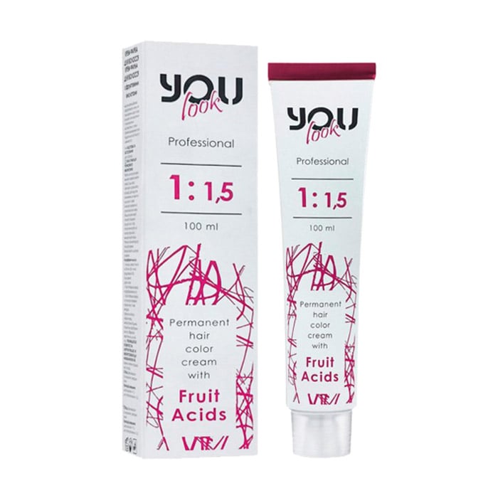 

Перманентна крем-фарба для волосся You Look Professional 1:1.5, 4.1 Каштан попелястий, 100 мл