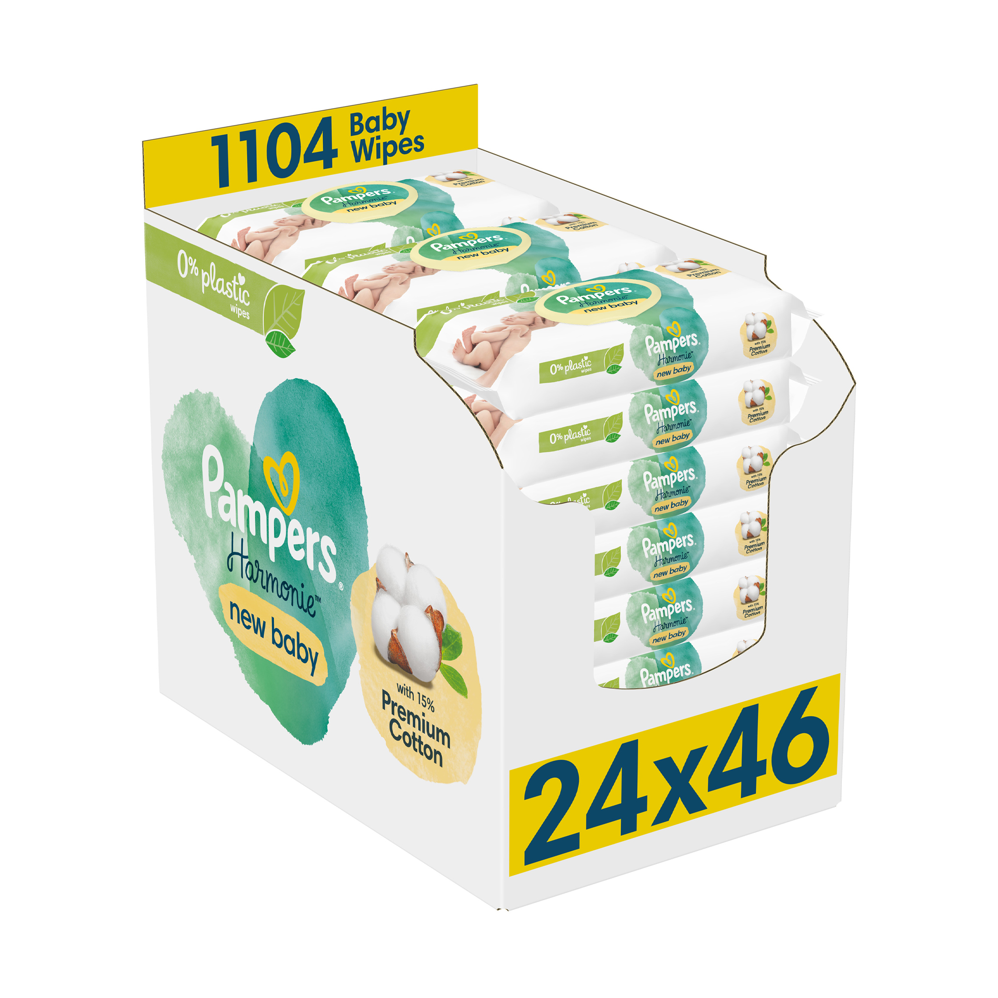 

Дитячі вологі серветки Pampers Harmonie New Baby, 24*46 шт