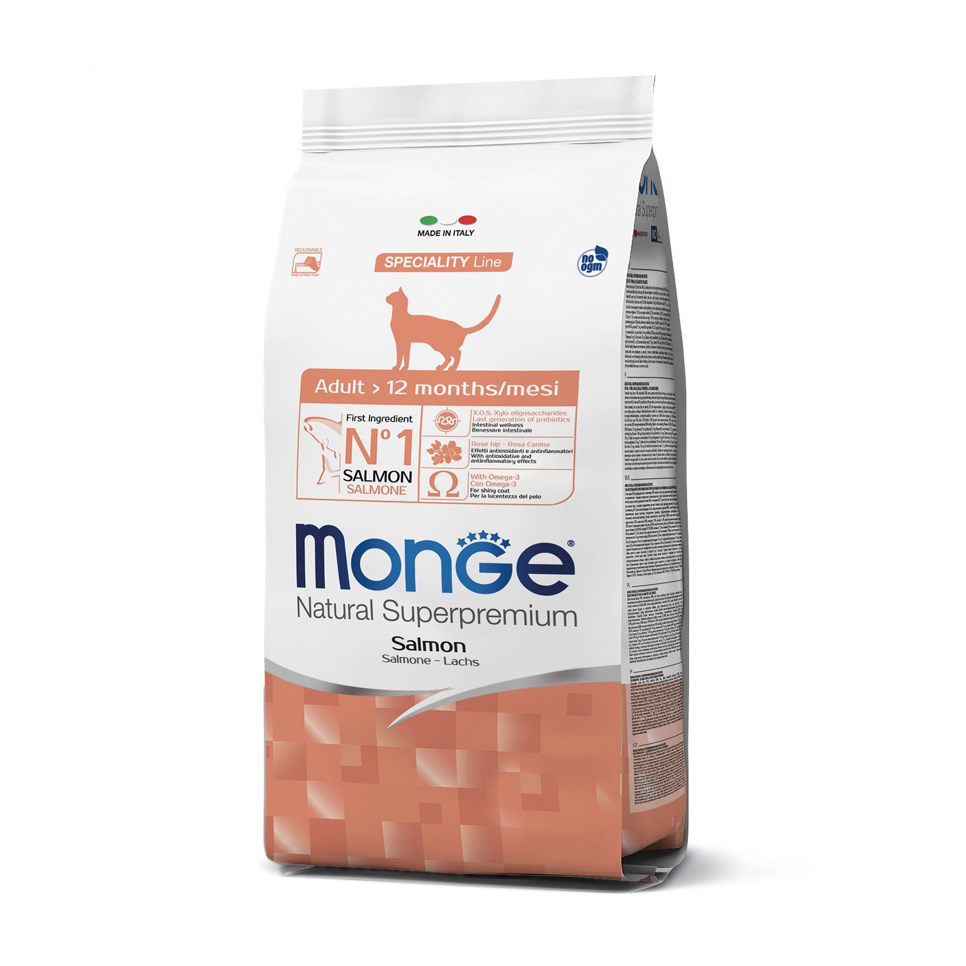 

Сухий корм Monge Monoprotein Adult для кішок (від 12 місяців), зі смаком лосося, 400 г