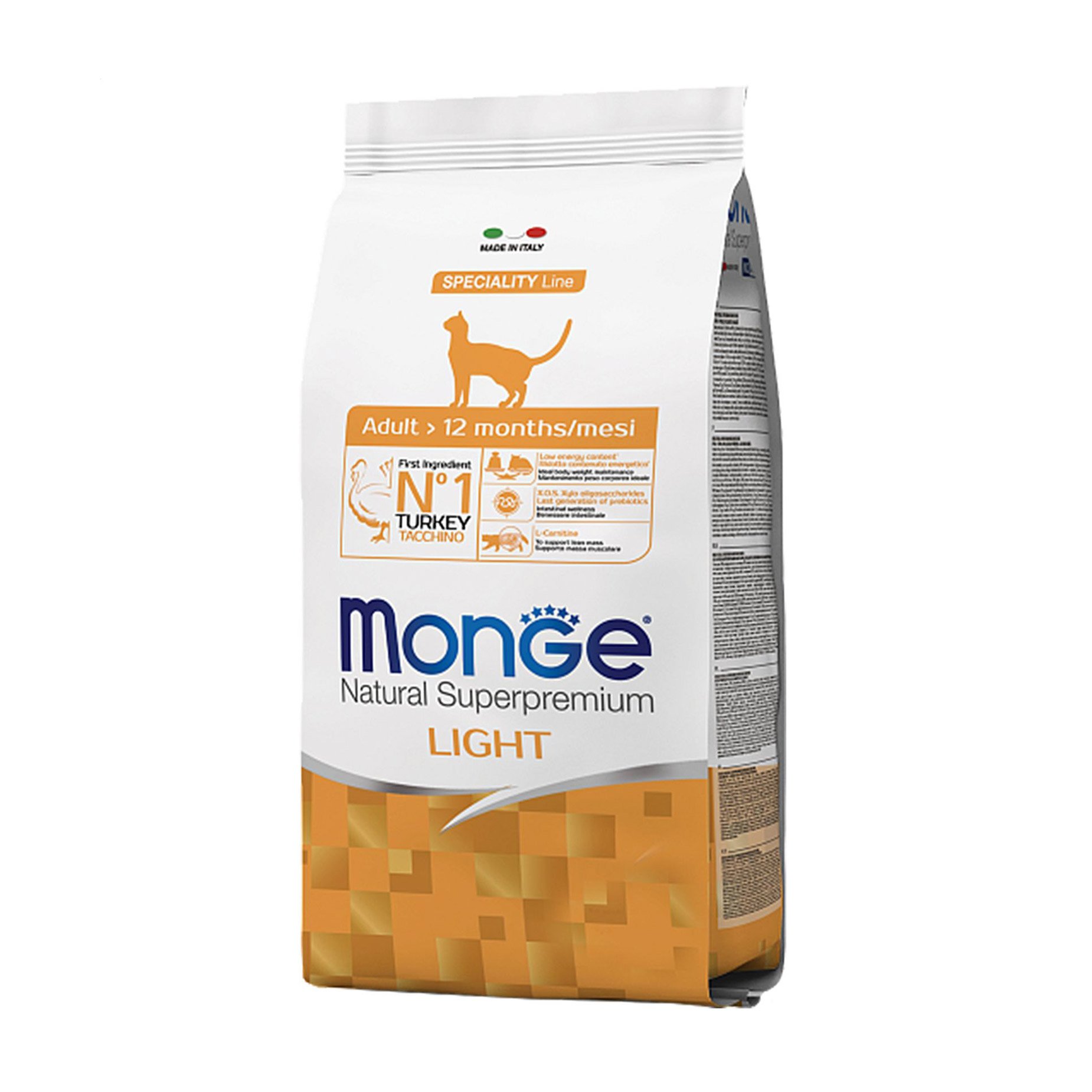 

Сухий корм для кішок Monge Adult Light зі смаком індички, 1.5 кг