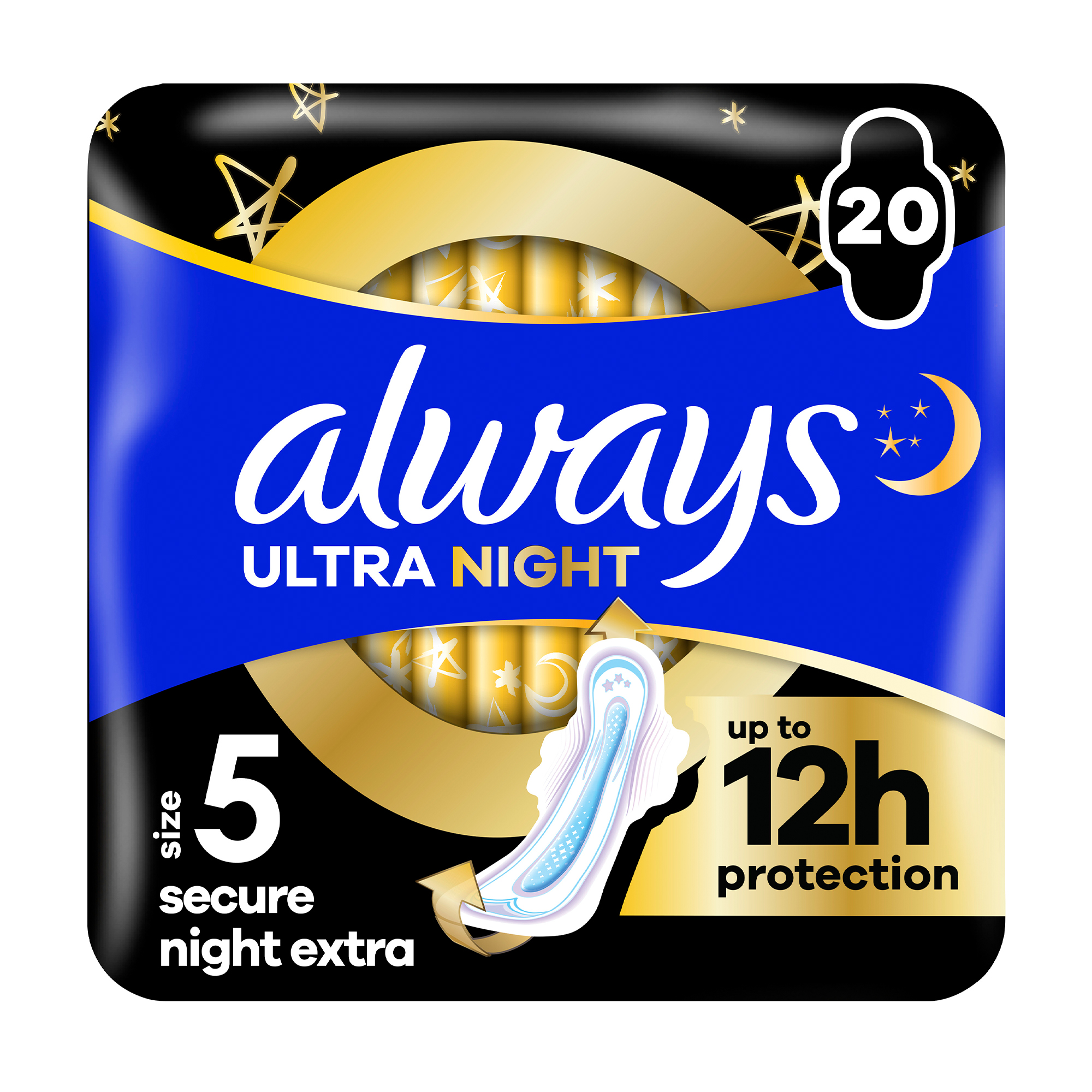 Гігієнічні прокладки Always Ultra Secure Night Extra, розмір 5, 20 шт