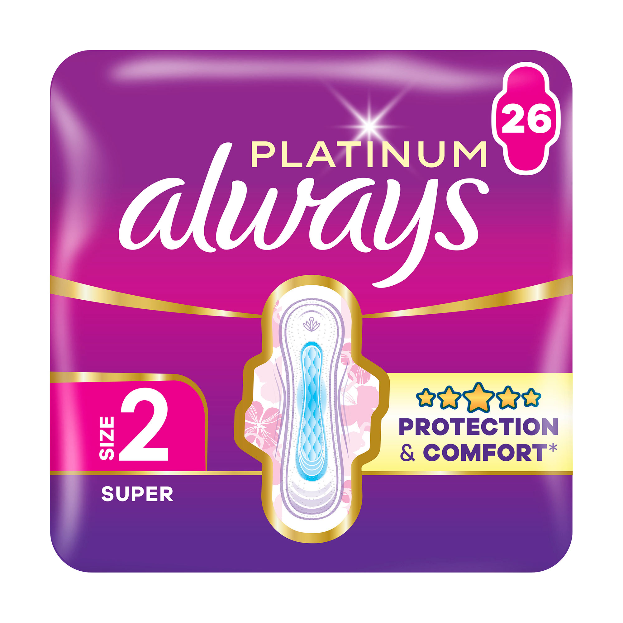 

Гігієнічні прокладки Always Platinum Super, розмір 2, 26 шт