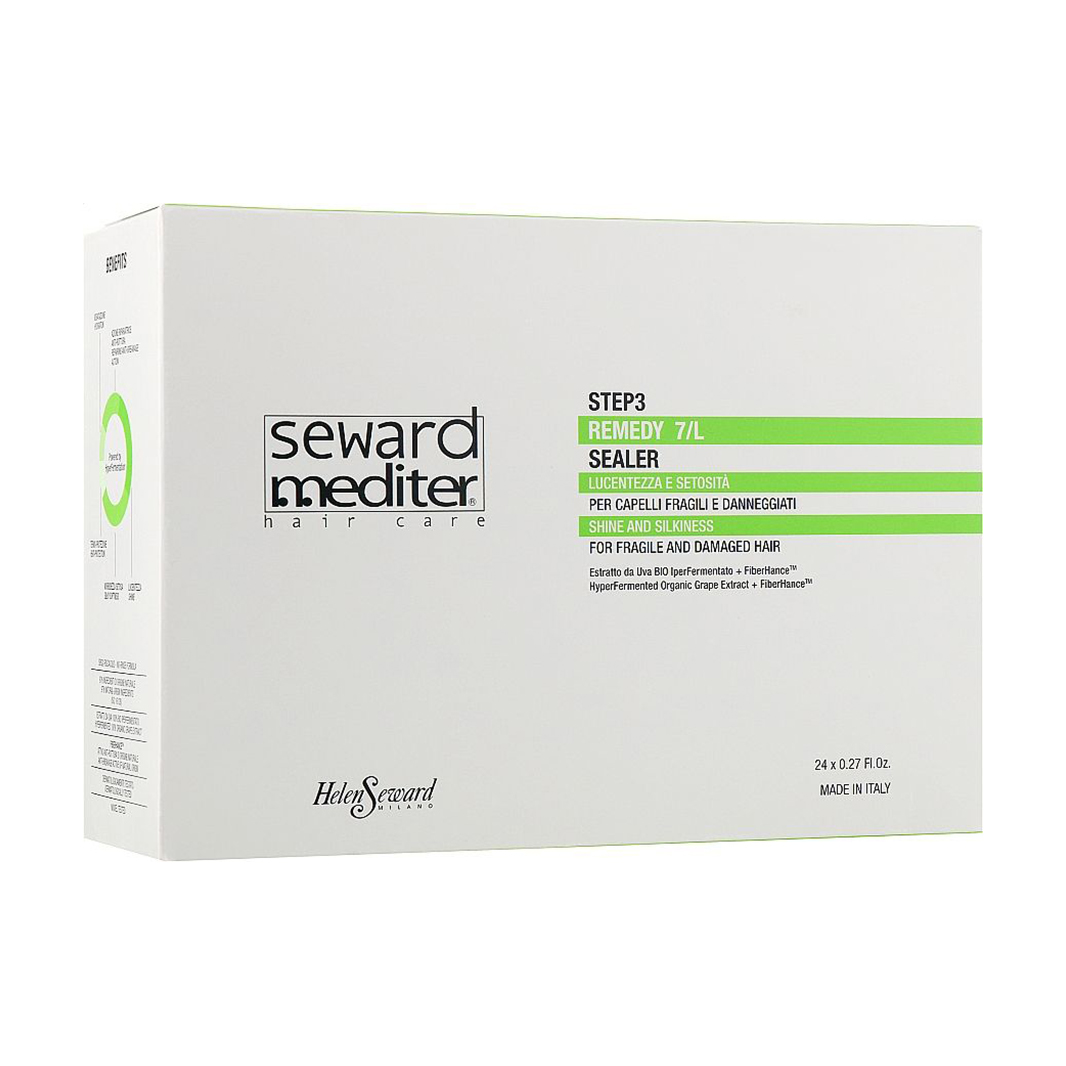 

Уцінка! Флюїд Helen Seward Remedy 7/L Sealer для блиску та шовковистості ламкого та пошкодженого волосся, 24*8 мл