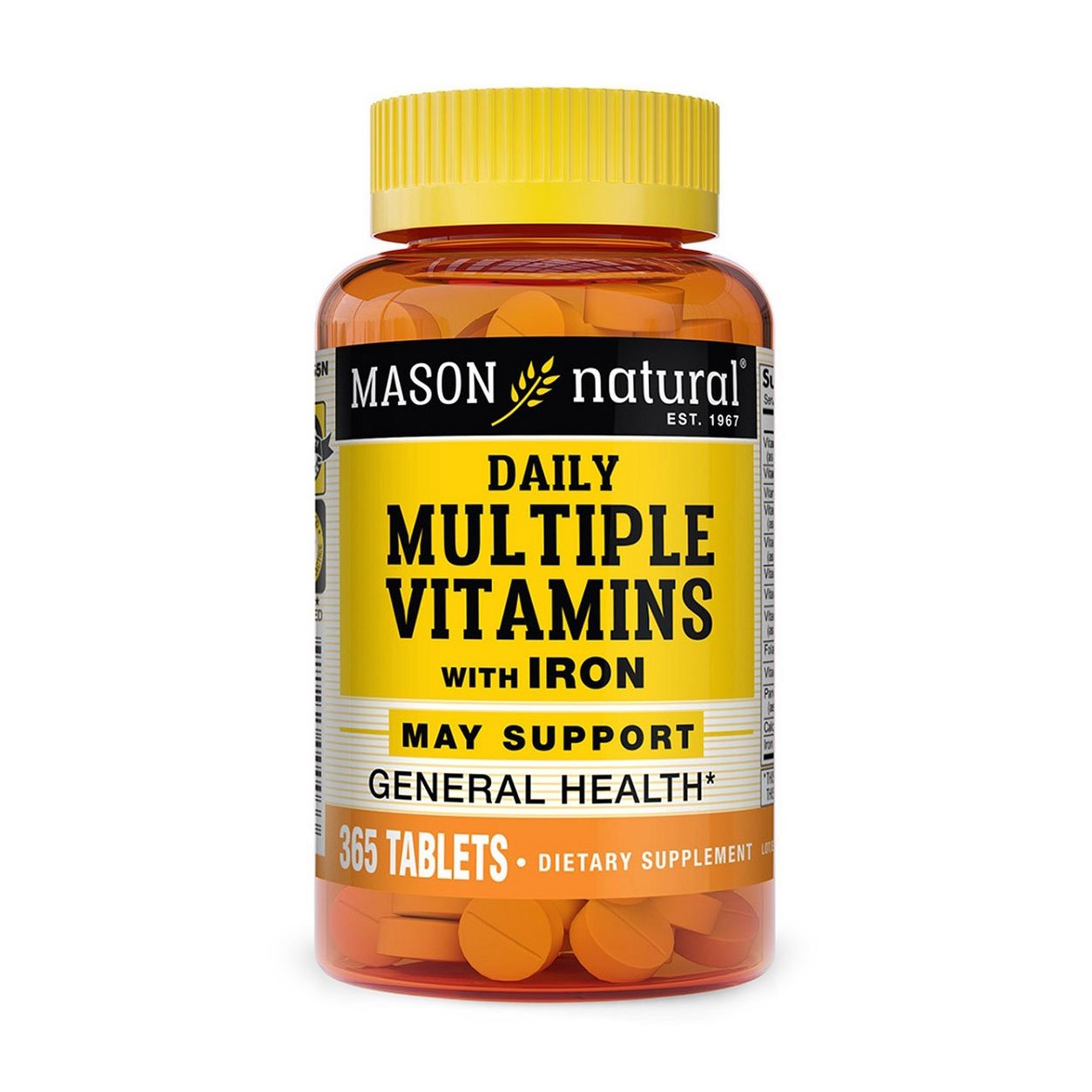 

Мультивітаміни із залізом на кожен день Mason Natural Daily Multiple Vitamins With Iron, 365 таблеток