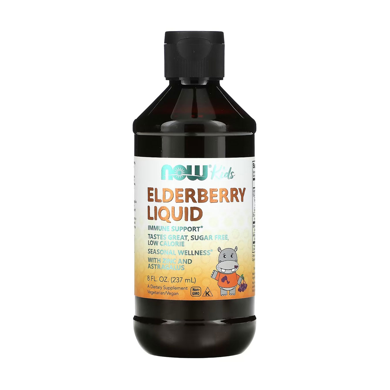 

Дитячий концентрат бузини Now Foods Elderberry Liquid for Kids 500 мг, в рідині, 237 мл