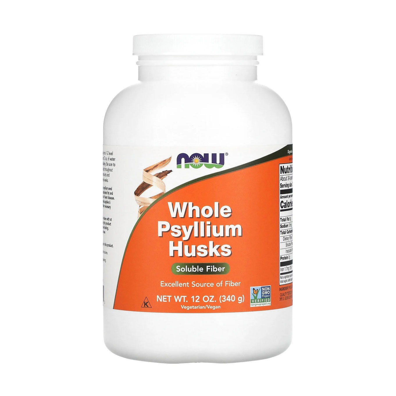 

Цілісне лушпиння подорожника Now Foods Whole Psyllium Husks в порошку, 340 г