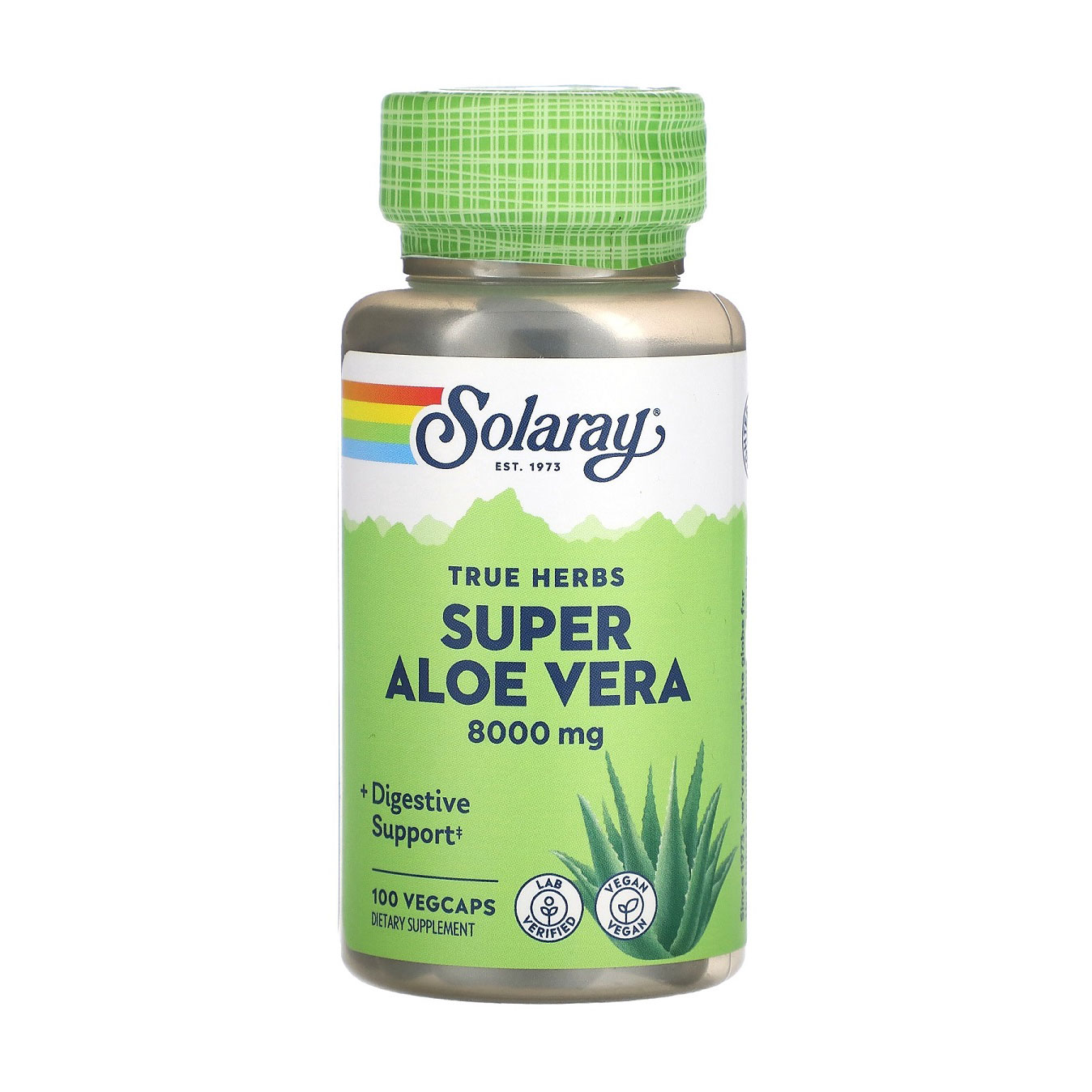 

Уцінка! Алое вера Solaray Супер Super Aloe Vera 8000 мг, 100 капсул