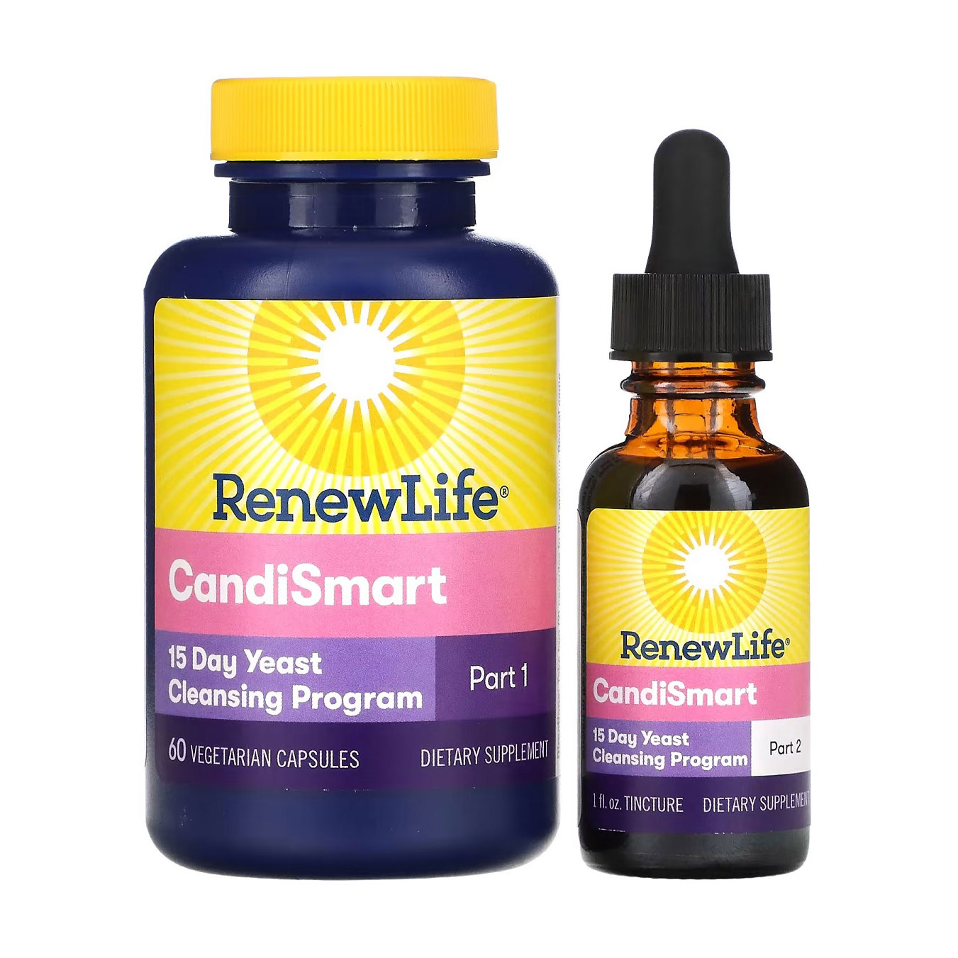 

Очищення від кандиди, комплексна 15-денна програма Renew Life CandiSmart, 60 капсул + 29 мл