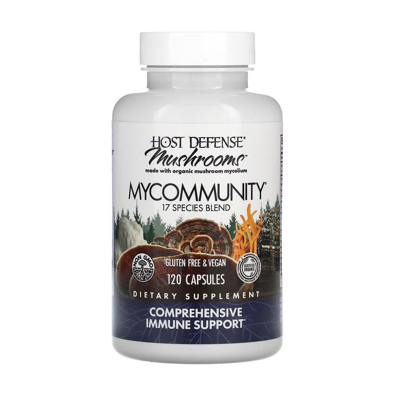 

Комплекс із 17 грибів Fungi Perfecti Mushrooms Comprehensive Immune Support Підтримка імунітету, 120 капсул