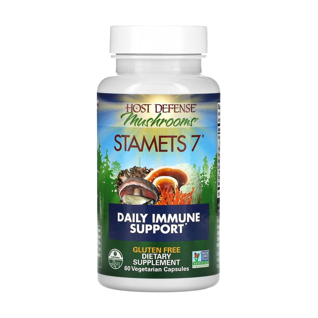 

Уцінка! Комплекс із 7 грибів Fungi Perfecti Stamets 7 Daily Immune Support Щоденна підтримка імунітету, 60 капсул