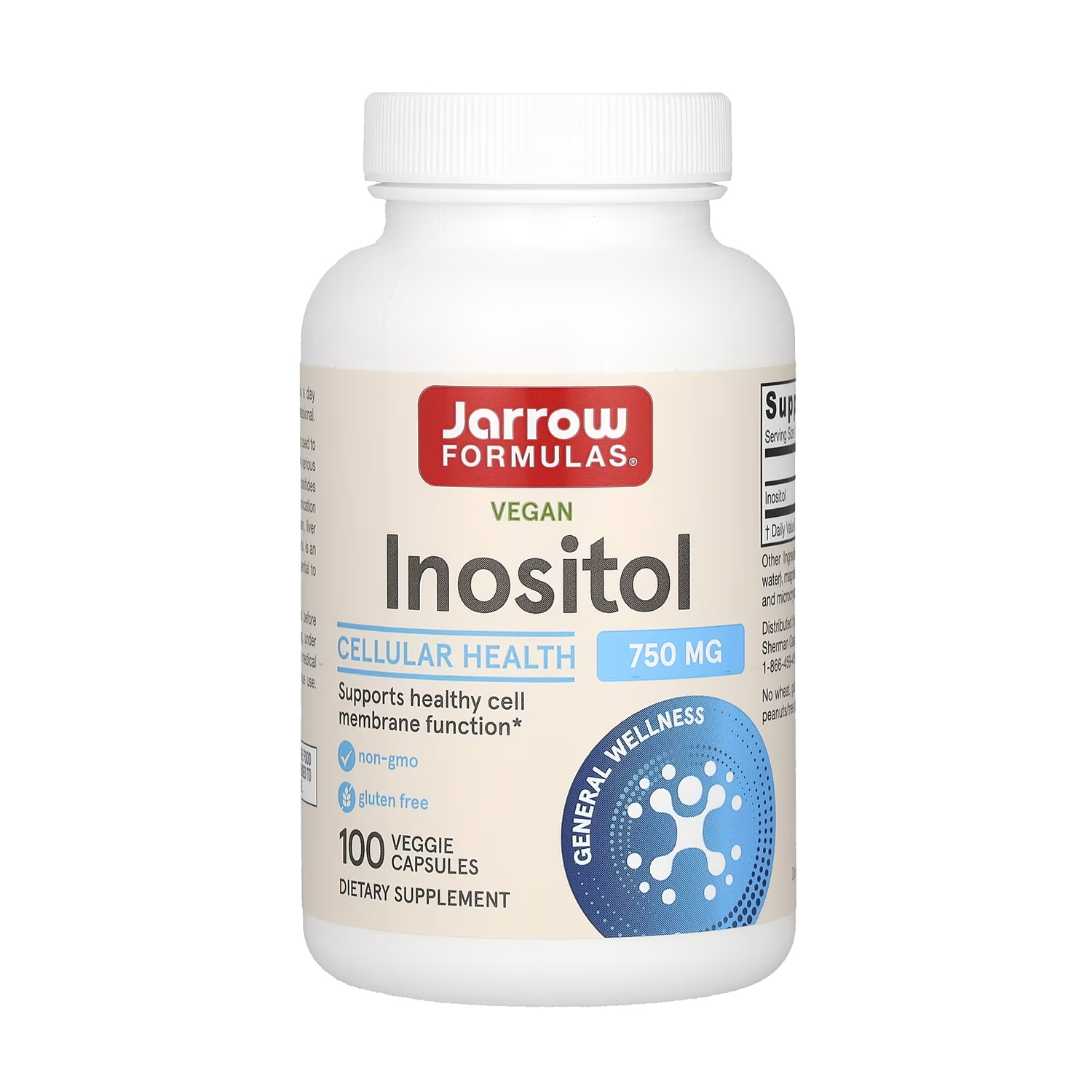 

Інозитол Jarrow Formulas Inositol 750 мг, 100 вегетаріанських капсул