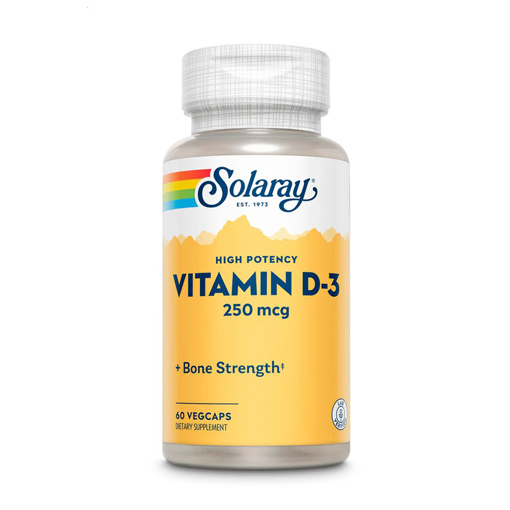 

Високоефективний вітамін Д3 Solaray High Potency Vitamin D-3, 250 мгк, 60 капсул