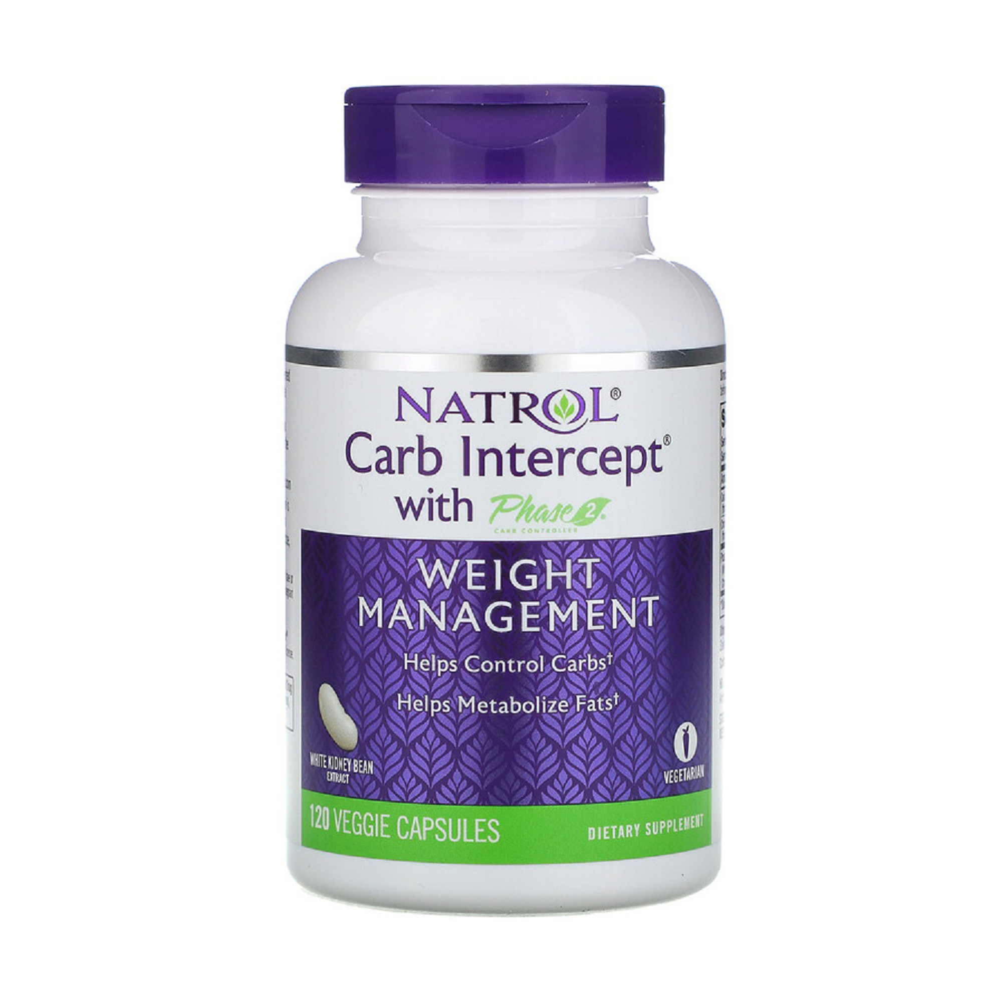 

Жироспалювач блокатор вуглеводів Natrol Carb Intercept With Phase 2, 120 капсул