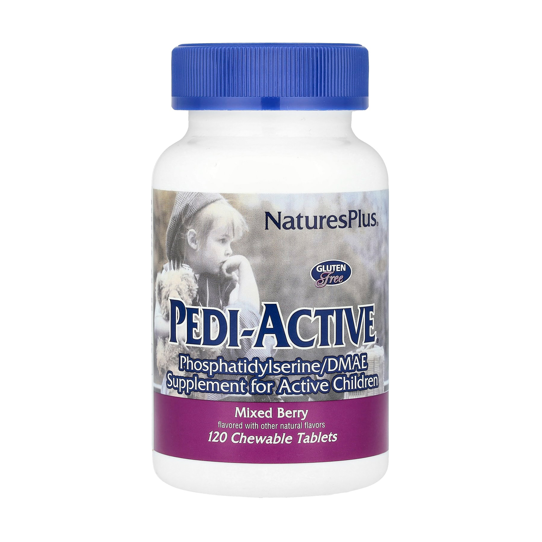 

Вітаміни для активних дітей NaturesPlus Pedi-Active зі смаком ягід, 120 жувальних таблеток