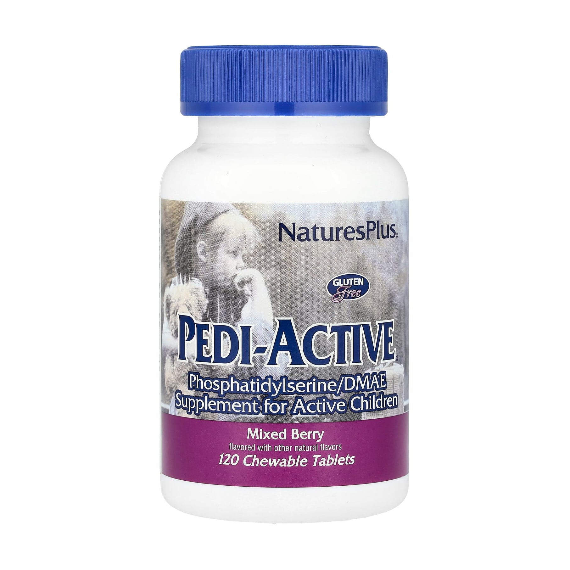 

Вітаміни для активних дітей NaturesPlus Pedi-Active зі смаком ягід, 120 жувальних таблеток