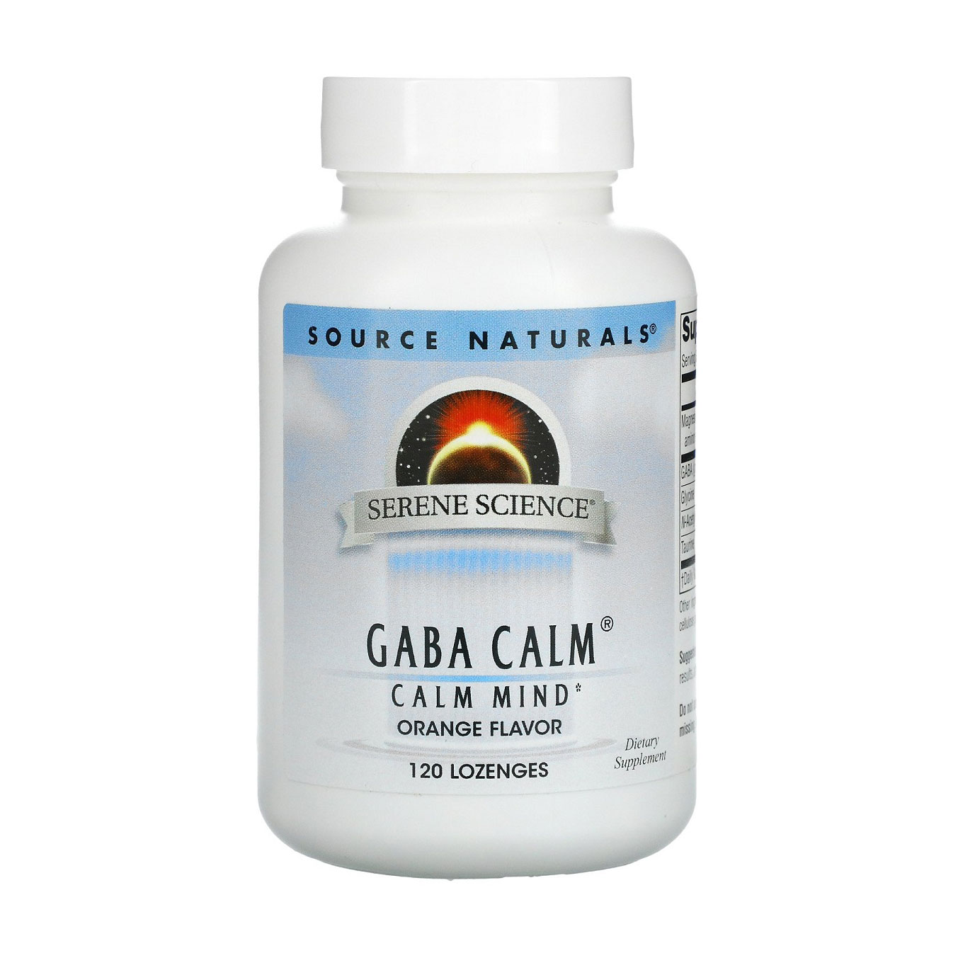 

Гамма-аміномасляна кислота Source Naturals Serene Science GABA зі смаком апельсину, 120 льодяників