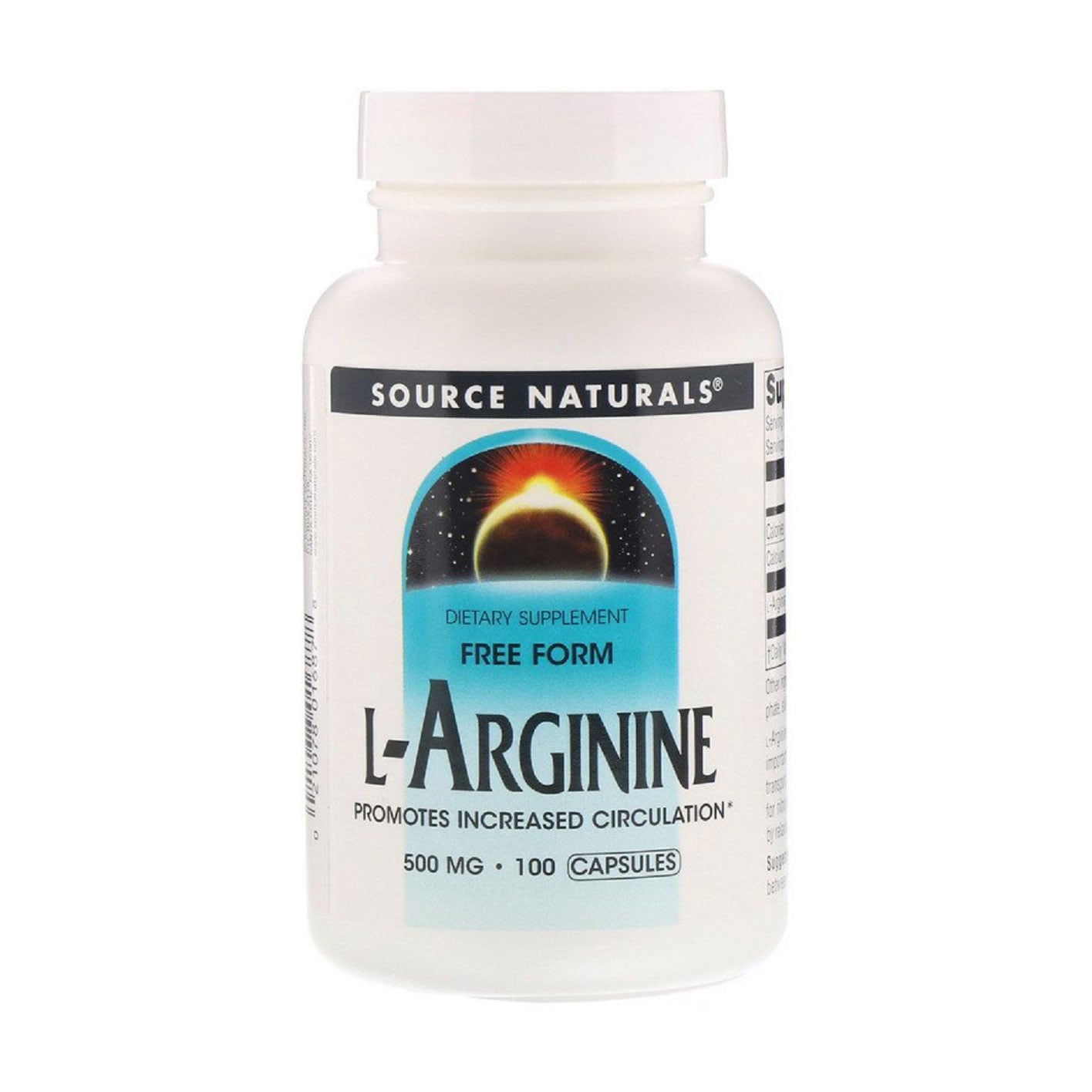 

L-Аргінін Source Naturals L-Arginine 500 мг, 100 капсул